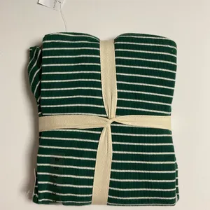 American Eagle Outfitters Green‎ and White Striped Waffle PJ Set Size XS thumbnail 2