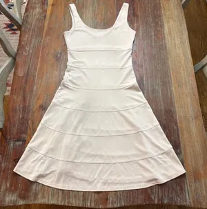 Josie Natori Cream Ivory Fit Flare A-Line Knit Dress XS thumbnail 1