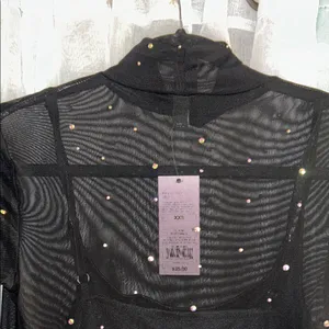NWT Wild Fable Size XXS Black Long Sleeve Jeweled Dress thumbnail 8