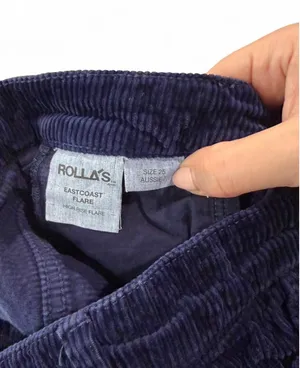 Rolla's womens Navy Eastcoast Flare Corduroy Jeans size 25 US (7 AUS) thumbnail 6