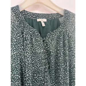 Joie Balloon Sleeve‎ Mini Dress Green Arctic Animal Spot Size XXL Chiffon Flowy thumbnail 6