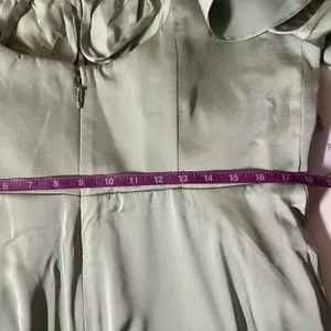 Azazie Dusty Sage A-Line Satin Maxi Dress NWT Size A16 thumbnail 12