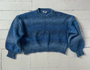 Princess Polly Blue Cropped Knit Sweater thumbnail 1