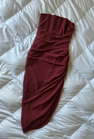 Oh Polly Valentina Midi Dress Burgundy Size 2 thumbnail 8