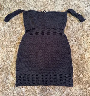 VICI Dolls Boho Off-The-Shoulder Crochet Mini Dress Swim Cover-Up Boho Festival thumbnail 1