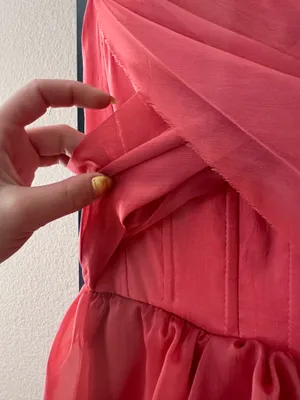 Vintage corset pink ruffle dress Barbie thumbnail 4