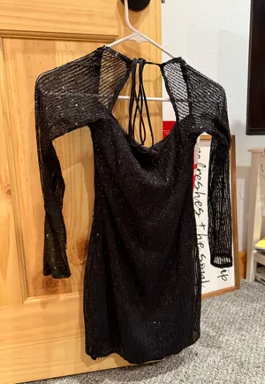 Black Lucy in the Sky Mini Dress Sequin thumbnail 2