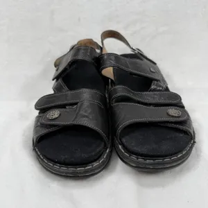 Finn Comfort Leather Sandals Adjustable Straps Comfort‎ Germany Black Sz 38 US 7 thumbnail 3