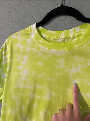 Lululemon All Yours Cotton T-Shirt Size 8/M Marmoleado Tie Dye Eccentric Lime thumbnail 11