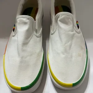 Vans Classic Slip On Size 6 Mems 7 Women Rainbow Foxing Pride White Rainbow thumbnail 5