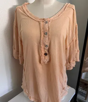 We the free free people blouse peach orange color size XS thumbnail 1
