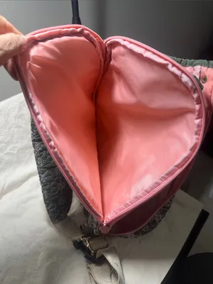 Quilted Olive Green Floral Crossbody Bag with Pink Trim by Oak and Reed. new thumbnail 6