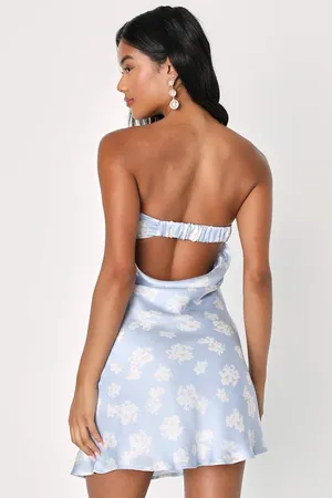 Lulus light blue floral mini dress thumbnail 2