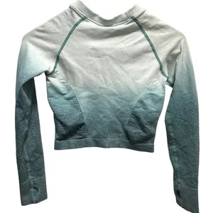 Source Unknown Women's Gradient Long Sleeve ombre turquoise Top thumbnail 2