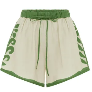 NWT SOLEIL SOLEIL‎ Linen Short Abbey Vestige Sz L cream green thumbnail 1