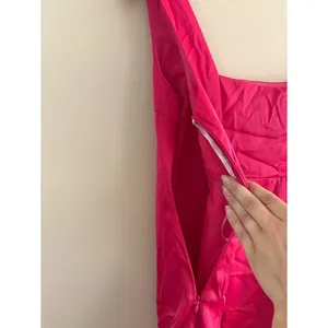Lulus Truly the Cutest Hot Pink Satin Square Neck Mini Dress Size Small Cocktail thumbnail 9