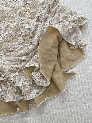 white beige lace ruffle Princess Polly dress thumbnail 4