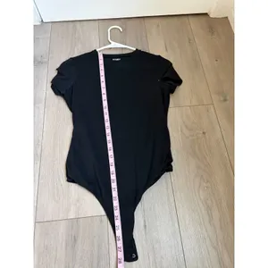 PUMIEY Bodysuit Women Medium Black Short Sleeve Crew Neck Thong Base Layer thumbnail 5