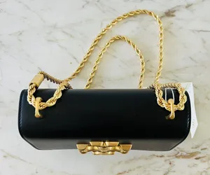 TORY BURCH Eleanor Solid Black Leather Small Convertible Crossbody Shoulder Bag thumbnail 8