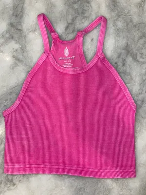 Movement Happiness Runs Vivacious Violet Ribbed Crop thumbnail 4