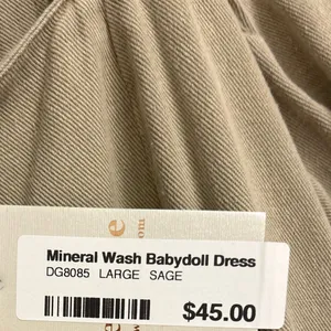 Chic Babydoll Dress in Soft Sage thumbnail 2
