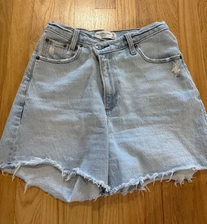 Abercrombie & Fitch Curve Love The Dad Short High Rise Sz 0/25 thumbnail 1