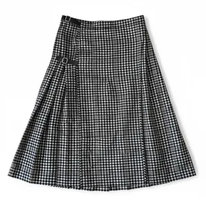 Vintage The Mill Shop Black and White Checkered Midi made in Scotland Skirt thumbnail 1