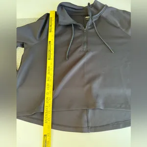 AVIA Black Scuba Cropped Funnel Neck Quarter Zip Top Sweatshirt Size Large thumbnail 10
