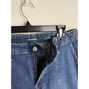 Old Navy OG Loose Tapered High Rise Denim Jeans Size 10 Blue Dark Stretch Pocket thumbnail 5