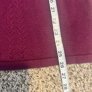Talbots Womens Purple V Neck Cable Knit Long Sleeve‎ Cotton Sweater Size L thumbnail 6