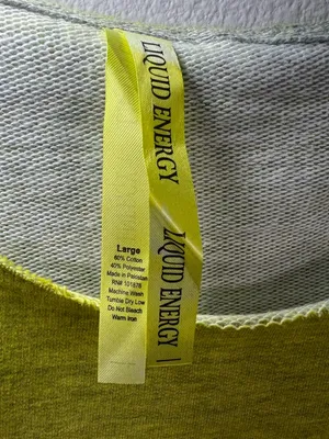 Ombre Cutout Sweatshirt Yellow Pink Blue Wide Neck Slouchy 80s Streetwear Large thumbnail 3