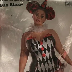 NEW Party King Dark Harlequin Sexy Clown Costume Size 2X thumbnail 3