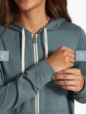 Vuori NWOT Halo Performance Hoodie Heather Blue Green Full-Zip sweatshirt XS thumbnail 5