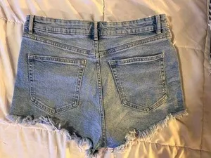 ZARA High Rise Jean Shorts thumbnail 3