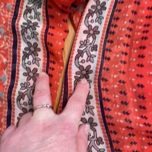 Free People Moonlight Mile Woven Top Hot Coral Floral Size Small‎ thumbnail 11