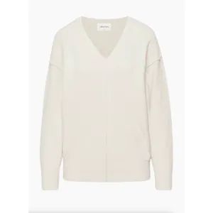 Aritzia Wilfred Merian Hush Knit V-Neck Sweater In Cream XS Classic Neutral thumbnail 2