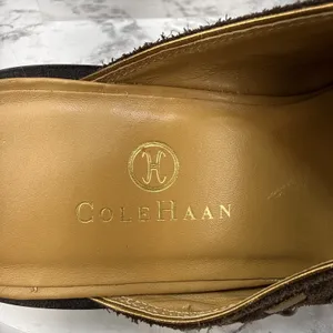 Cole Haan Western Heeled Mules Size 7 Brown Suede Turquoise Studded Butterfly thumbnail 9