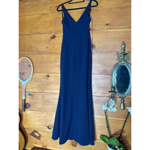 NWT Lulus Melora Navy Blue Sleeveless Maxi Dress Gala Banquet Bridesmaid Size S thumbnail 7