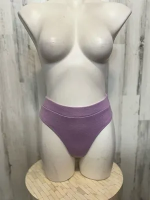 SheIn Lavender Ribbed High Waisted Bikini Bottoms Minimal Swimwear Small thumbnail 1