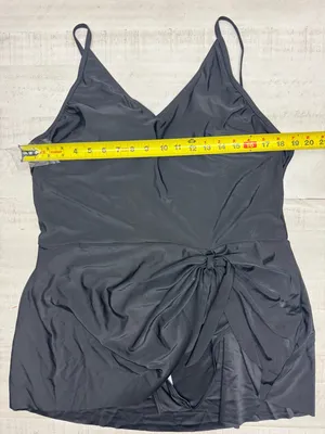 Plus Size Swimdress Tummy Control One Piece Bathing Suit V Neck Slimming 3XL thumbnail 9