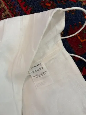 Reformation‎ linen white tube top tank smocked thumbnail 2