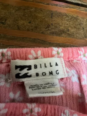 Billabong Pink Floral Daisy Bow Top Sz. M thumbnail 2