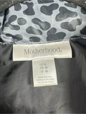 Motherhood Maternity Gray Leopard Print Raincoat with Drawcord Waist SZ:L thumbnail 7