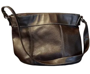 Patchwork Purse Brown Genuine Leather Shoulder Bag Hippie Western Boho Vintage thumbnail 2