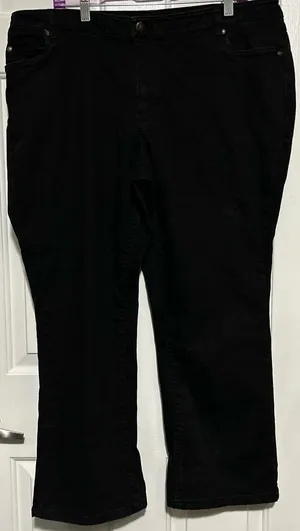 Denim 24/7 Women's Black‎ Wide Leg High Rise Jeans Size 20W Petite thumbnail 1