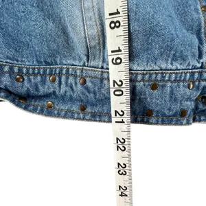 Don't Mess With Texas Jean‎ Jacket Womens XL Blue Denim Studded Western Cowgirl thumbnail 8