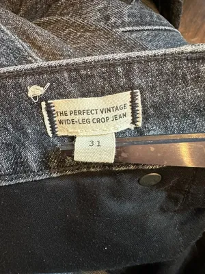 Madewell Perfect Vintage Wide-Leg Crop Jeans Size 31 Washed Black High Rise thumbnail 5