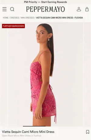 Pepper Mayo Vietta Sequin Cami Micro Mini Dress thumbnail 2