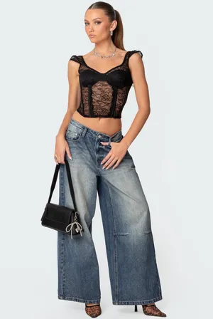 Rita Lace Corset Edikted Top  thumbnail 4