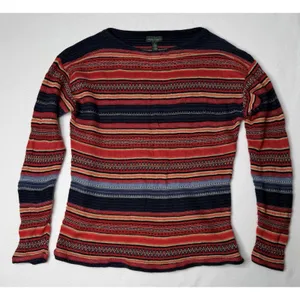 LRL Ralph Lauren Linen Wool Blend Sweater Top XL Aztec Serape Boho Indie Vintag thumbnail 1